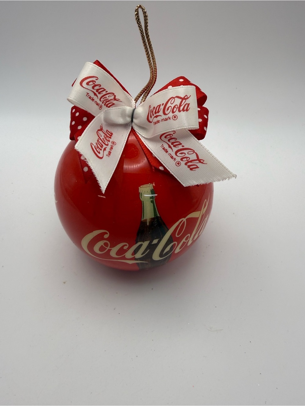 Coca Cola Red Holiday Ornament with Branded Bow